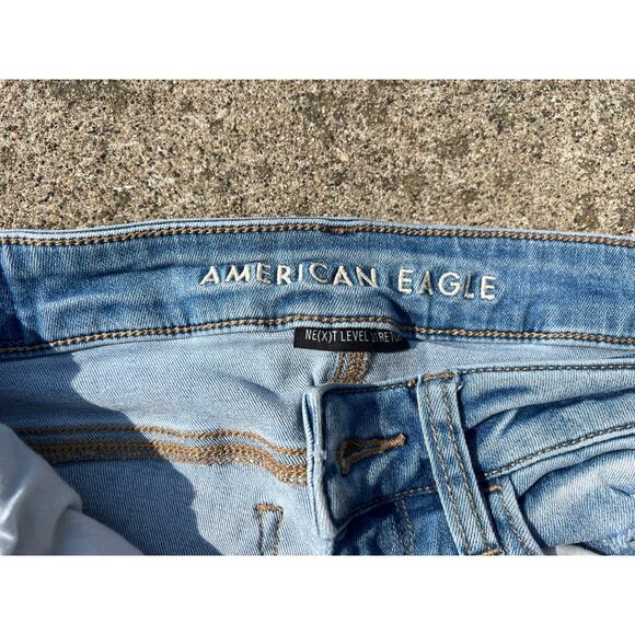 American Eagle Pants Women Size 2 X-Long Distressed Next Level Stretch Jegging - Picture 4 of 7